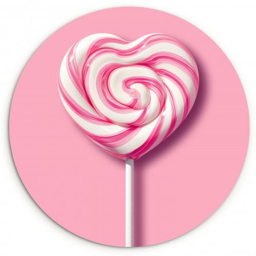 Caramelo - Piruleta - Corazón - Rosa