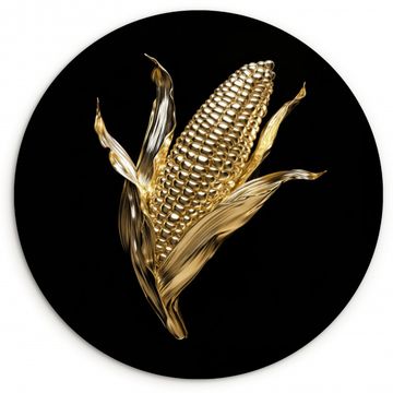 Cuadro redondo - Maíz - Alimentos - Oro - Negro