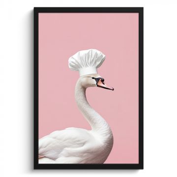 Cuadros enmarcados - Cisne - Gorro de cocinero - Hermoso - Clásico