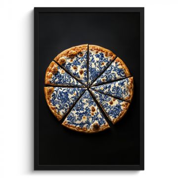 Cuadros enmarcados - Pizza - Alimentos - Azul de Delft
