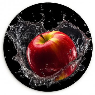 Cuadro redondo - Manzana - Rojo - Agua - Negro - Fruta