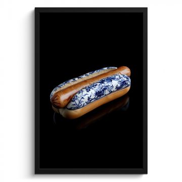 Cuadros enmarcados - Hot dog - Porcelana - Azul de Delft - Comida