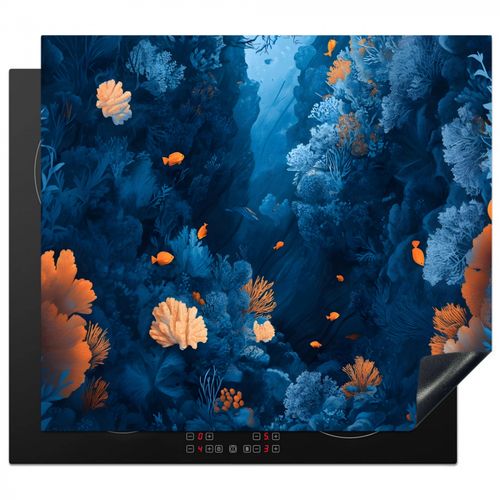 Protector de placa de induccion - Arrecife de coral - Pez - Océano - Azul