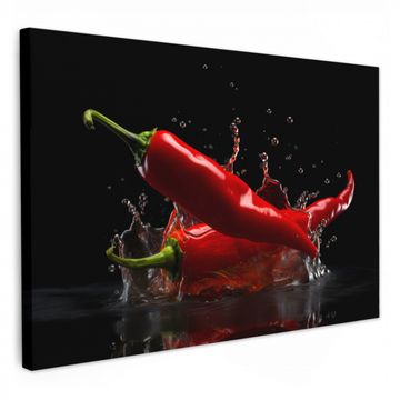 Lienzos decorativos - Pimiento - Rojo - Negro - Agua - Vegetal
