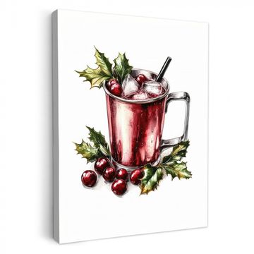 Lienzos decorativos - Bebida - Invierno - Cóctel - Rojo