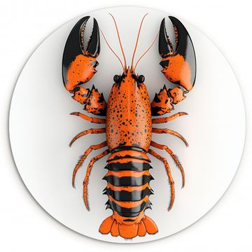 Cuadro redondo - Cáncer - Negro - Naranja - Blanco - Único