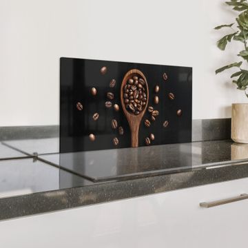 Salpicaderos de cocina - Madera - Negro - Granos de café