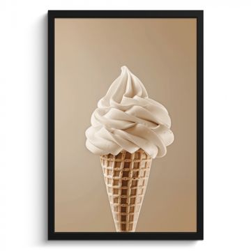 Cuadros enmarcados - Helado - Helado suave - Cremoso - Cuerno - Beige
