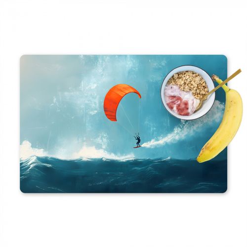 Salvamanteles - Kitesurfista - Naranja - Mar - Cielo
