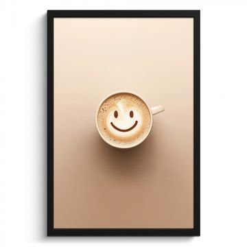 Cuadros enmarcados - Café - Espuma de leche - Sonrisa - Beige