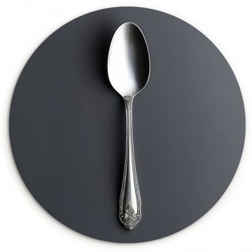 Cuadro redondo - Plata - Metal - Cuchara