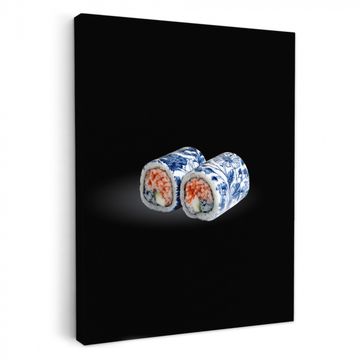 Lienzos decorativos - Sushi - Azul de Delft - Arroz - Pescado - Elegante