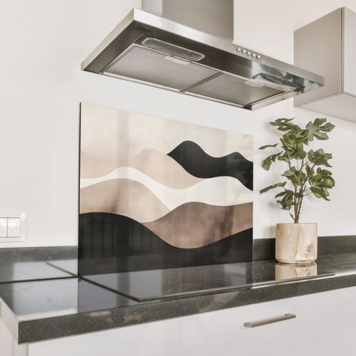 Salpicaderos de cocina - Abstracto - Paisaje - Olas - Color crema