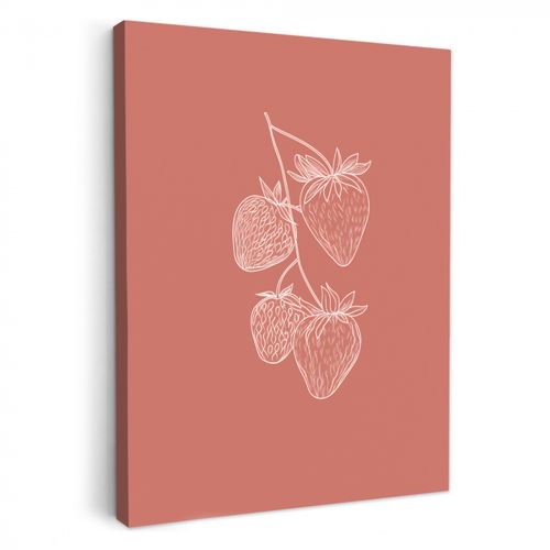 Lienzos decorativos - Minimalista - Ilustración - Fresa - Rama