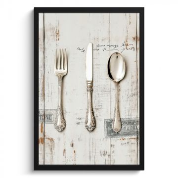 Cuadros enmarcados - Plata - Cubiertos - Madera