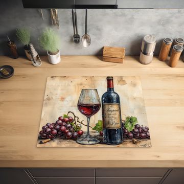 Protector de inducción - Bodegón con vino y uvas