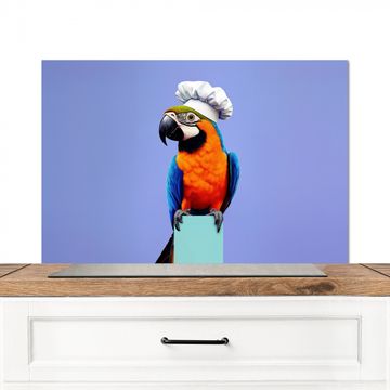 Salpicaderos de cocina - Loro - Gorro de cocinero - Pájaro - Diversión