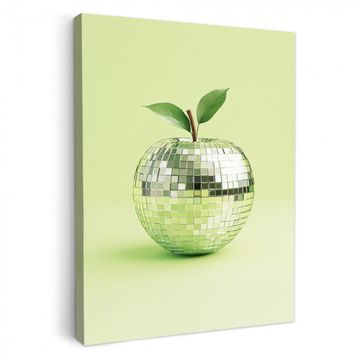 Lienzos decorativos - Verde - Disco - Decoración - Manzana