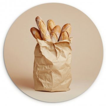 Cuadro redondo - Baguette - Pan - Baguette - Beige