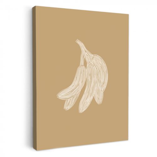 Lienzos decorativos - Plátanos - Beige - Dibujo lineal - Minimalista