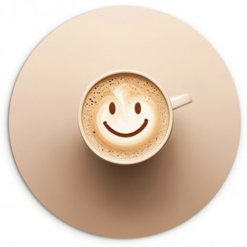 Café - Espuma de leche - Sonrisa - Beige