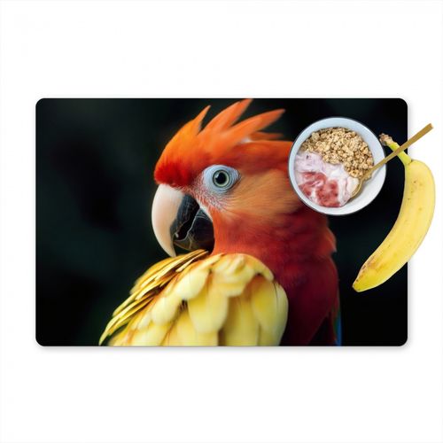 Primer plano - Loro - Plumas - Naranja