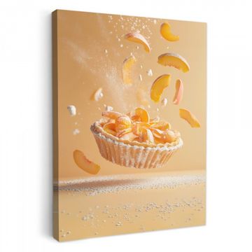 Lienzos decorativos - Melocotón - Comida - Pastel - Naranja