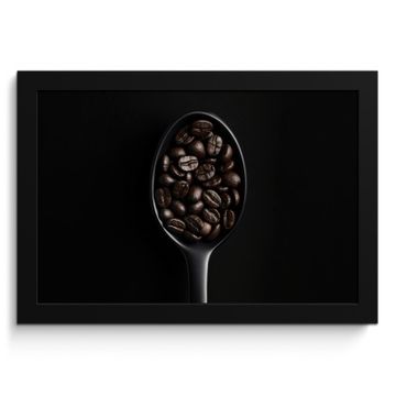 Cuadros enmarcados - Café en grano - Cuchara - Negro