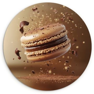 Cuadro redondo - Chocolate - Macarrones - Alimentos - Dulces