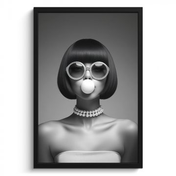 Cuadros enmarcados - Mujer - Blanco y negro - Collar - Gafas de sol