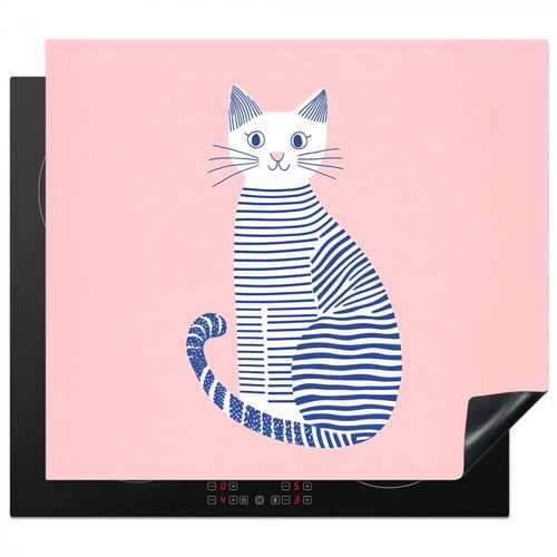Gato - Ilustración - Minimalista - Rosa