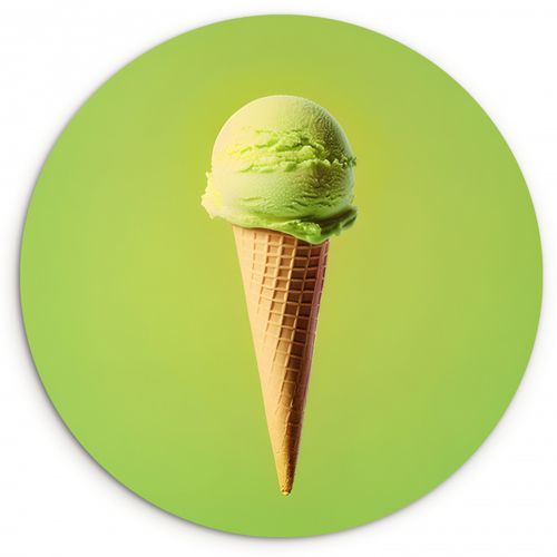 Cuadro redondo - Cuerno - Pala de helado - Verde