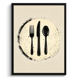 Cuadros enmarcados - Negro - Cubiertos - Redondos