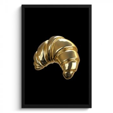 Cuadros enmarcados - Croissant - Pan - Oro - Negro
