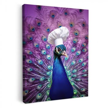 Lienzos decorativos - Pavo real - Gorro de cocinero - Genial - Morado