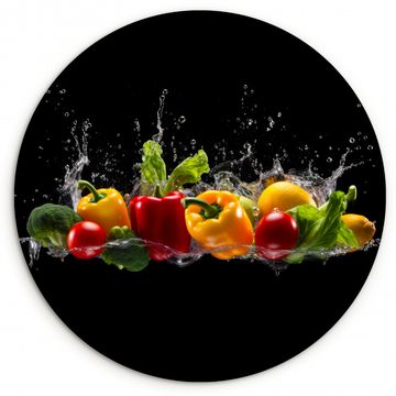 Cuadro redondo - Pimiento dulce - Agua - Vegetal - Negro