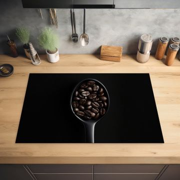 Protector de placa de induccion - Café en grano - Cuchara - Negro