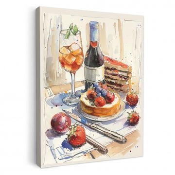 Lienzos decorativos - Degustación en acuarela