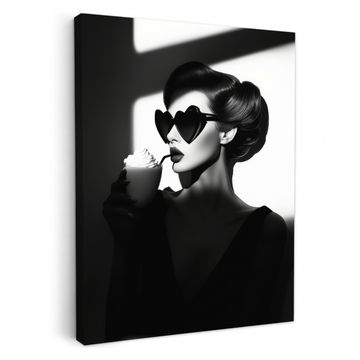 Lienzos decorativos - Mujer - Negro - Corazón