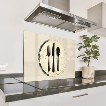 Salpicaderos de cocina - Negro - Cubiertos - Redondos