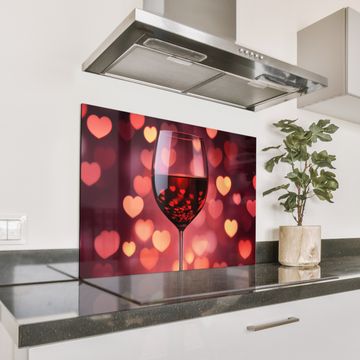 Salpicaderos de cocina - Tinto - Vino - Corazones
