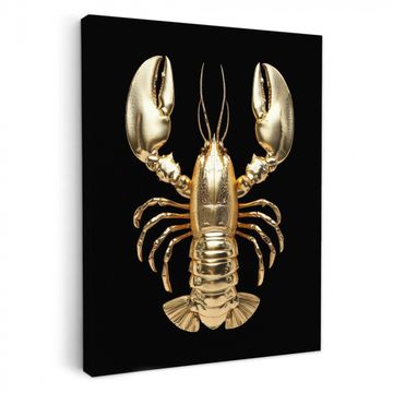 Lienzos decorativos - Langosta - Oro - Textura - Negro