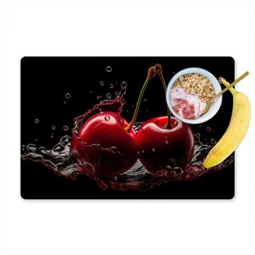 Salvamanteles - Cereza - Rojo - Fruta - Agua - Negro