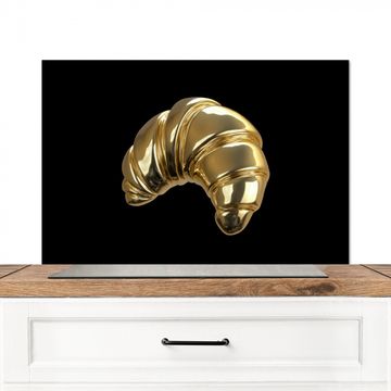 Salpicaderos de cocina - Croissant - Pan - Oro - Negro