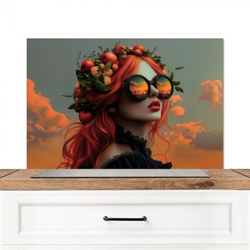Mujer - Corona - Tomate - Albahaca - Gafas de sol