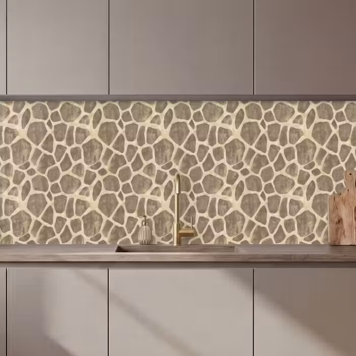 Revestimiento cocina - Jirafa - Estampado - Beige - Marrón