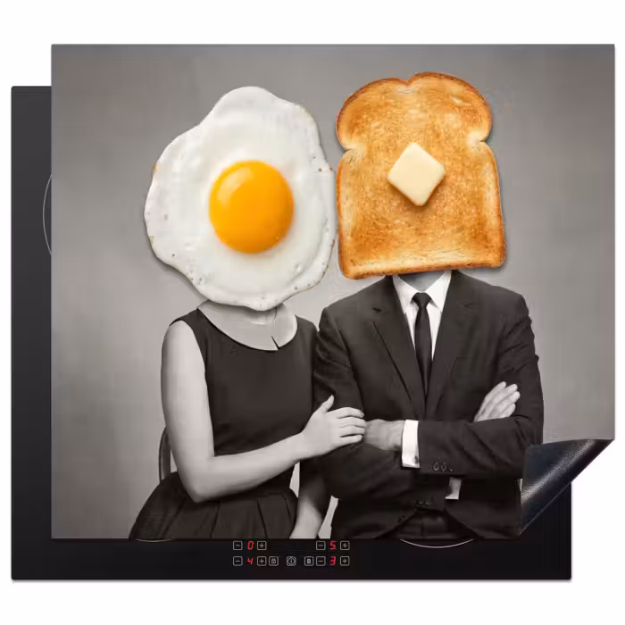 Protector de inducción - Desayuno - Pareja - Huevo - Pan