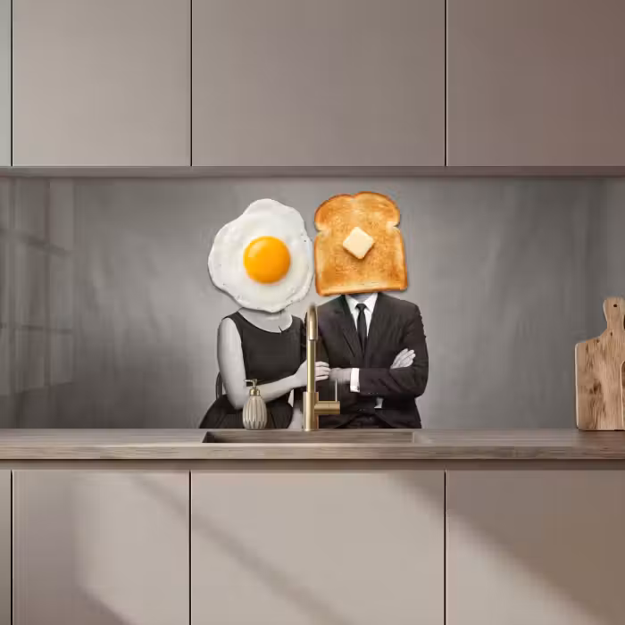Revestimiento cocina - Desayuno - Pareja - Huevo - Pan