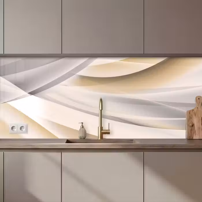 Revestimiento cocina - Olas - Abstracto - Beige