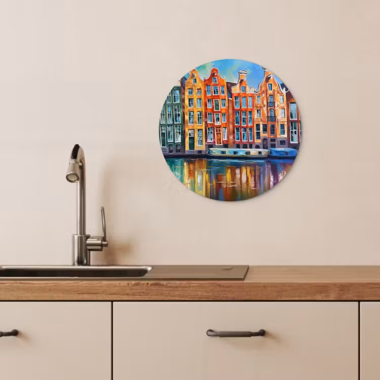 Cuadro redondo - Casas del canal de Ámsterdam — 2